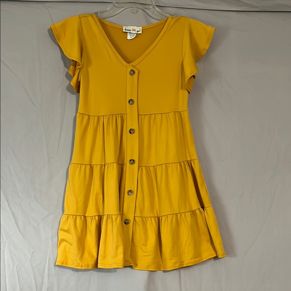 Girls Yellow Ruffled dress by Dream Girl Excellent condition